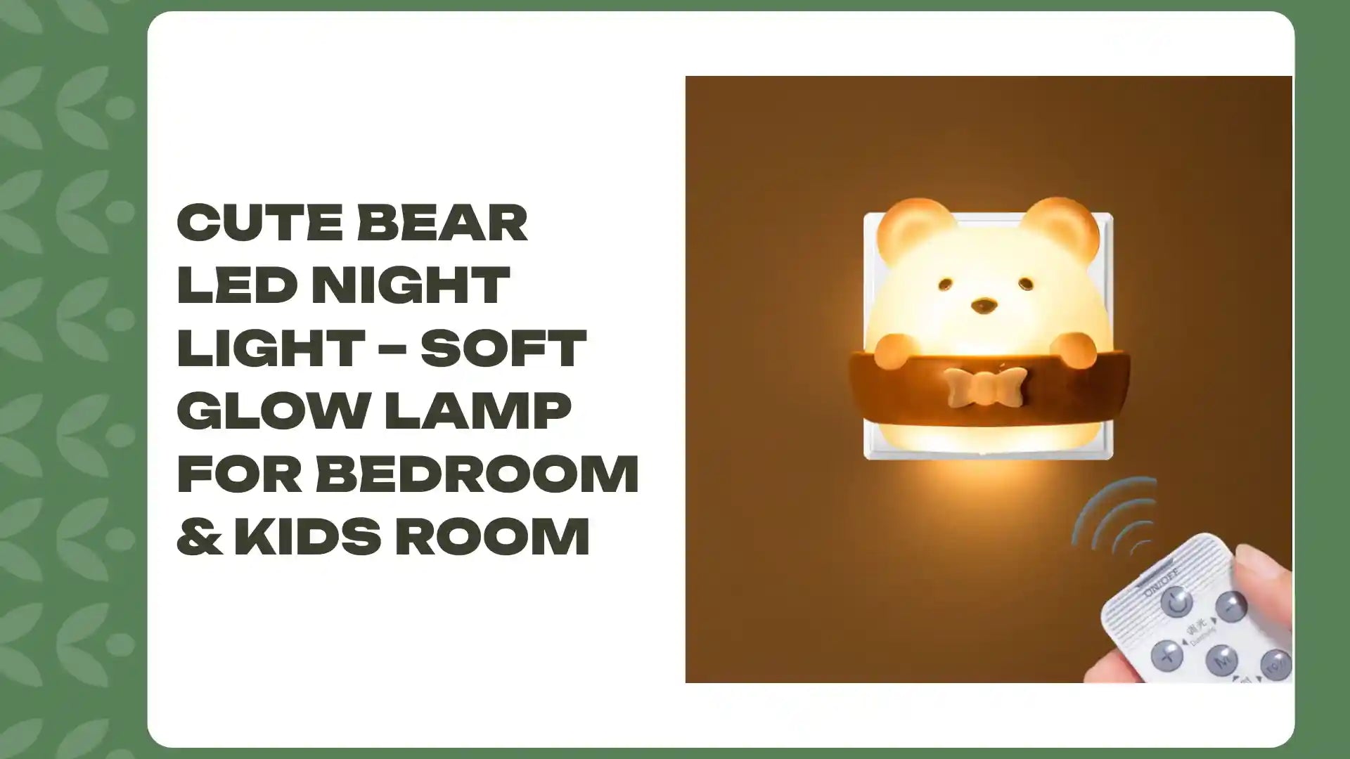 Cute Bear LED Night Light &ndash; Soft Glow Lamp for Bedroom &amp; Kids Room by@Outfy