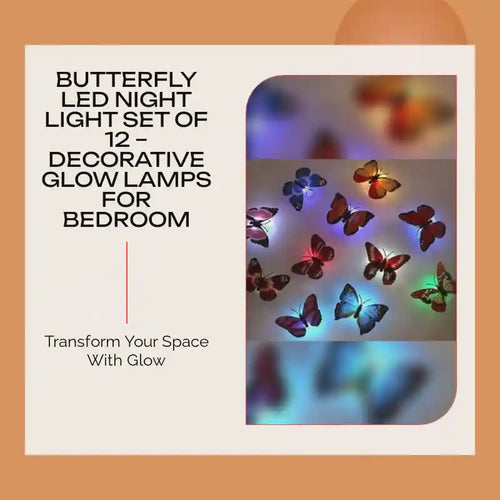 Butterfly LED Night Light Set of 12 &ndash; Decorative Glow Lamps for Bedroom by@Outfy